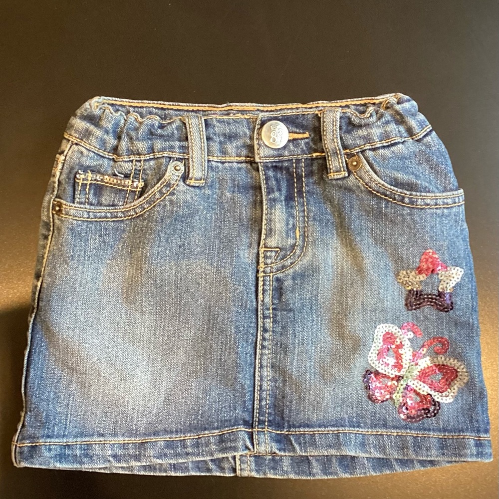 The Children's Place Denim Skirt with Butterfly Design